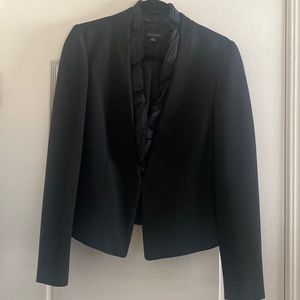 Ann Taylor Black Blazer with removable ruffle collar